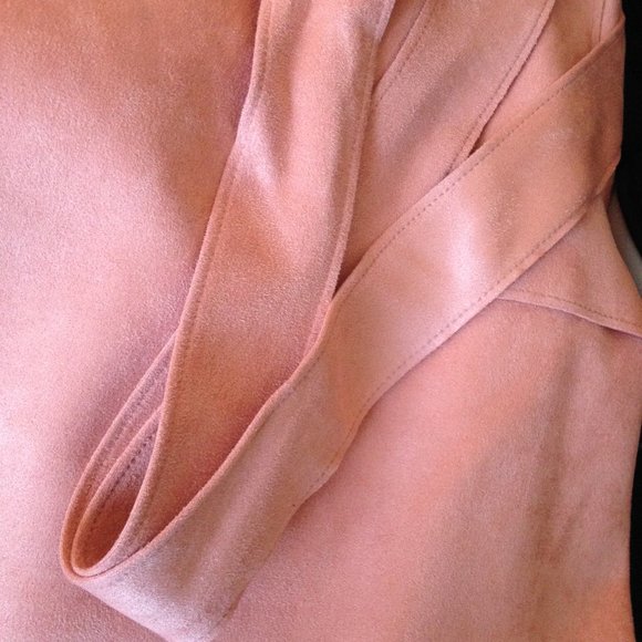 Gorgeous Fluffy Casual Rose Removable Belt Side Pockets Open Front Coat - Picture 16 of 16